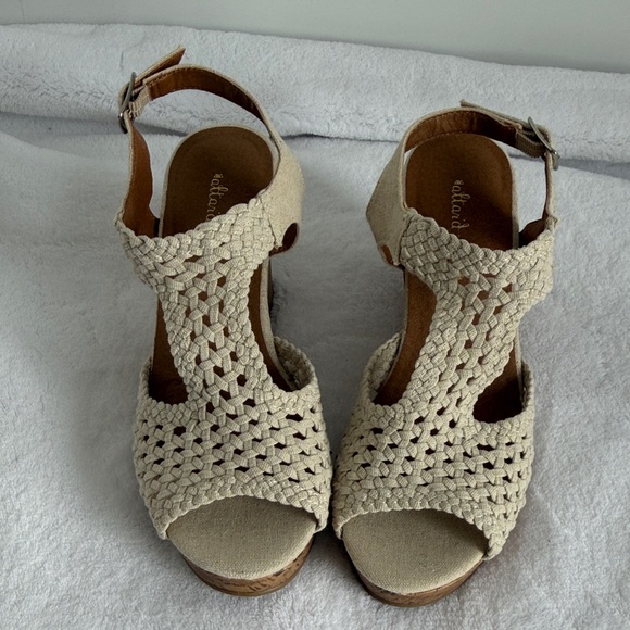 Altar'd State Shoes - Altar’d State Sonner Natural Linen Wedge Sandals | Size 9 | NWOT
